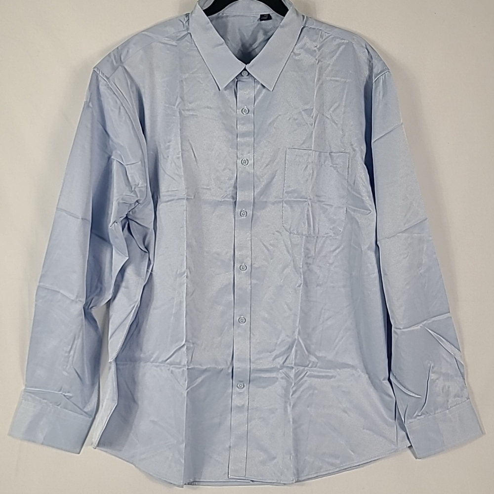 NEW Flex Men's Luxury Collection Designed in Italy Long Sleeve Blue Shirt 3XL